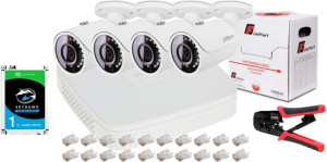 Kompletny Zestaw Monitoringu Ip Dahua 4kamery