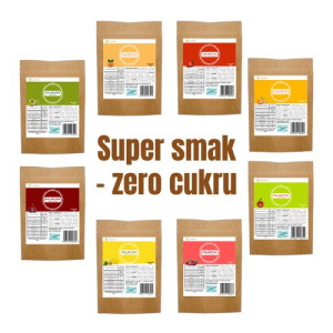8 smaków małych galaretek FIT bez cukru
