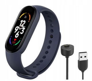 Zegarek Smartwatch opaska M7 smartband pulsometr granatowy