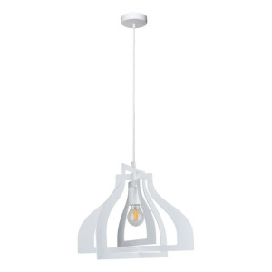 Justyna Biała Lampa Wisząca 1xe27 60w Biały V5