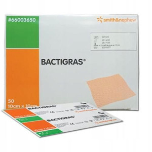Opatrunek Antyseptyczny Bactigras 10 X 10 Cm - 1 Szt.
