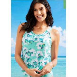 Bonprix Plażowy Kąpielowy Top Od Tankini W Kwiaty Ściągacz 54 922060