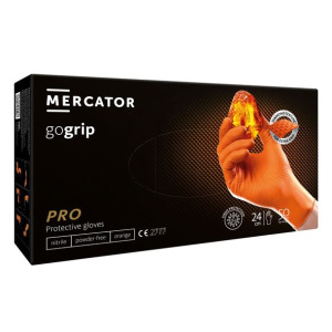 Rękawiczki Nitrylowe Gogrip 50sz. "m" 7-8 Pomarańczowe