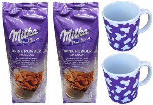 2 x Czekolada do picia Milka 1000g + 2 Kubki