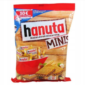 Hanuta Mini 18 szt Wafelki orzechowe Ferrero Hanuta Minis 200g