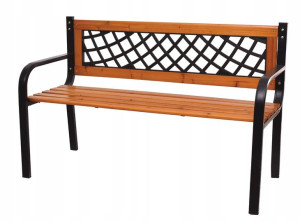 Ławka drewniana ogrodowa na stalowym stelażu 118cm