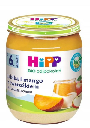 Hipp Jabłka i Mango z Twarożkiem Bio 160g