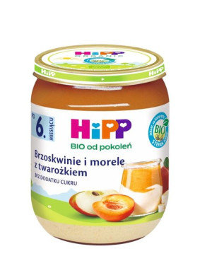 Hipp Brzoskwinie i Morele z Twarożkiem Bio 160g