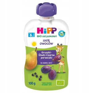 Hipp Bio Mus Gruszki Śliwki Czarne Porzeczki 100g