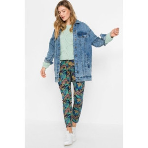 Bonprix Jeansowe Spodnie Rurki Skinny W Kwiaty Jeansy Zwężane 50 912395