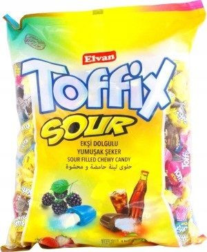 Cukierki Toffix Sour z kwaśnym Nadzieniem 1kg