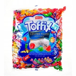 Cukierki Toffix owocowe z sokiem Mix 6 smaków 1kg