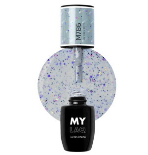 Mylaq Lakier hybrydowy M786 My Grey Dots