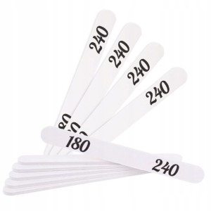 10x Pilnik do paznokci PROSTY 180/240 biały