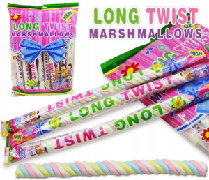Pianki owocowe XXL 30 cm Marshmallows LONG 24 szt