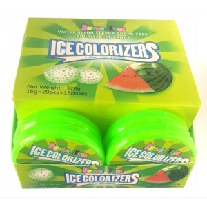 20 x Cukierki Bezcukrowe Ice Colorizers o smaku arbuzowym 20 sztuk