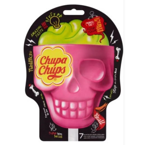 7 x CHUPA CHUPS Lizaki czaszka o smaku truskawkowo-limonkowym 7x15g