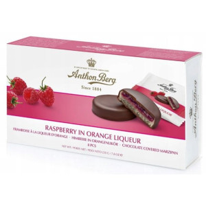 ANTHON BERG czekoladki RASPBERRY in orange liqueur marcepan 220g