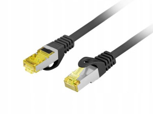 Kabel Patchcord Kat.6a S/ftp 0,25m Czarny Lanberg