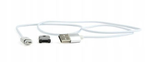 Kabel USB 2.0 magnetyczny Micro-USB 1.0m srebrny G