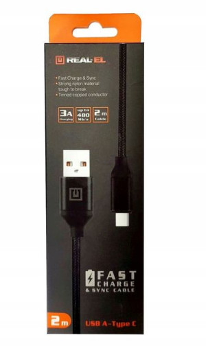 Kabel USB - USB typ C REAL-EL 2 m
