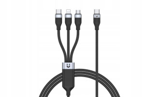Kabel ładujący USB-C 3 w 1 czarny Unitek 20W USB