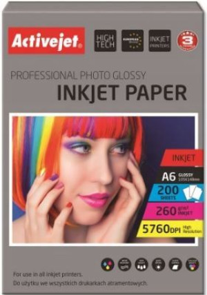 Papier Fotograf Błysk Activejet 10x15 260g A6 X200