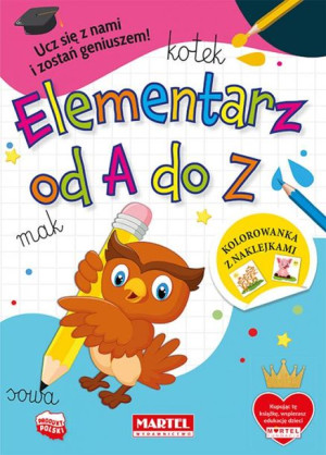 Elementarz od A do Z Kolorowanka z naklejkami Mart