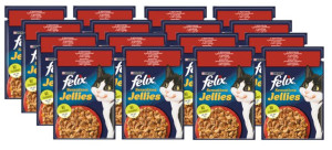 Felix Sensationsi Jellies Karma dla kotów z wołowiną w galaretce z pomidora