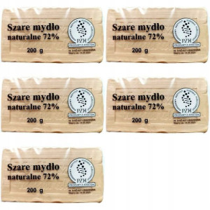 5xMydło Szare Sodowe 72%200g PTK ERA z Atestem PZH