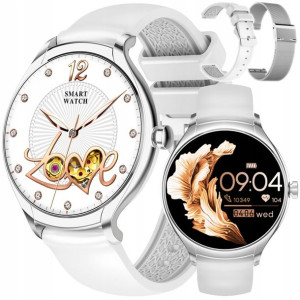 Smartwatch Zegarek Damski Dwa Paski Rozmowy Pl