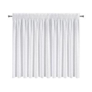 Firana gładka zdobiona taśmowa 300X145cm biała
