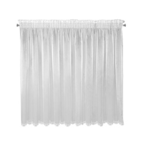 Firana zdobiona haftem taśmowa 300X145cm biała