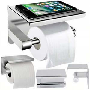 Uchwyt Na Papier Toaletowy Z Półką Chrom Loft Wc