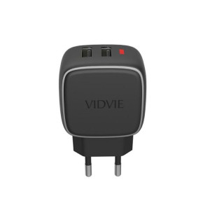 Ładowarka Sieciowa Vidvie Xl-ple203 2xusb 2.4a 12w Czarny/srebrny Pudełko