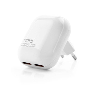Ładowarka Sieciowa Vidvie Ple218 2xusb + Kabel Type C 2.4a Biały/czarny