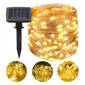 Girlanda Solarna Ogrodowa Druciki Łańcuch 100 Led
