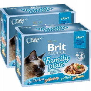Brit Cat Pouch Gravy Fillet Family Plate 24x85g