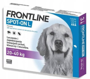 Krople na kleszcze pchły dla psa L 3x2,68ml