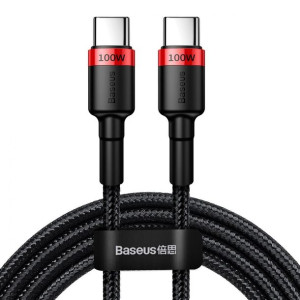 Baseus Kabel Cafule Pd Usb-C - Usb-C 2,0 M 5A Czerwono-Czarny 100W