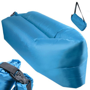 SOFA materac łóżko leżak na powietrze błękitny 200x70cm