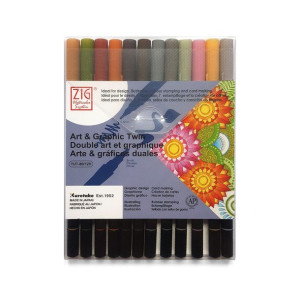 Pisaki Kuretake Art&Graphic Twin Muted 12 szt.