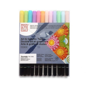 Pisaki Kuretake Art&Graphic Twin Pastel 12 szt