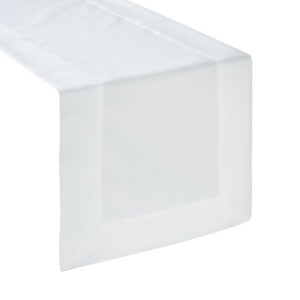 Obrus plamoodporny zdobiony 40X200cm biały