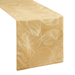 Szarfa velvetowa zdobiona 35X180cm złota