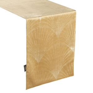 Szarfa velvetowa zdobiona 35X220cm złota