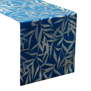 Szarfa velvetowa zdobiona 35X220cm granatowa