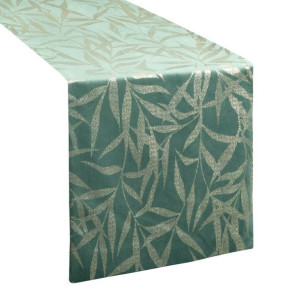 Szarfa velvetowa zdobiona 35X220cm ciemnomiętowa