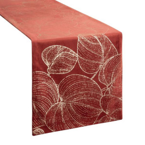 Szarfa velvetowa zdobiona 35X220cm ceglana
