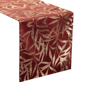 Szarfa velvetowa zdobiona 35X140cm ceglana